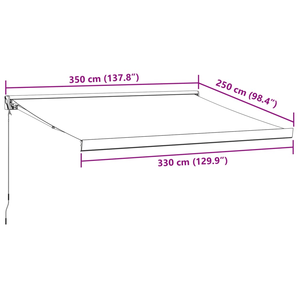 Tenda da Sole Retrattile Manuale Bordò 350x250 cm | homemem39