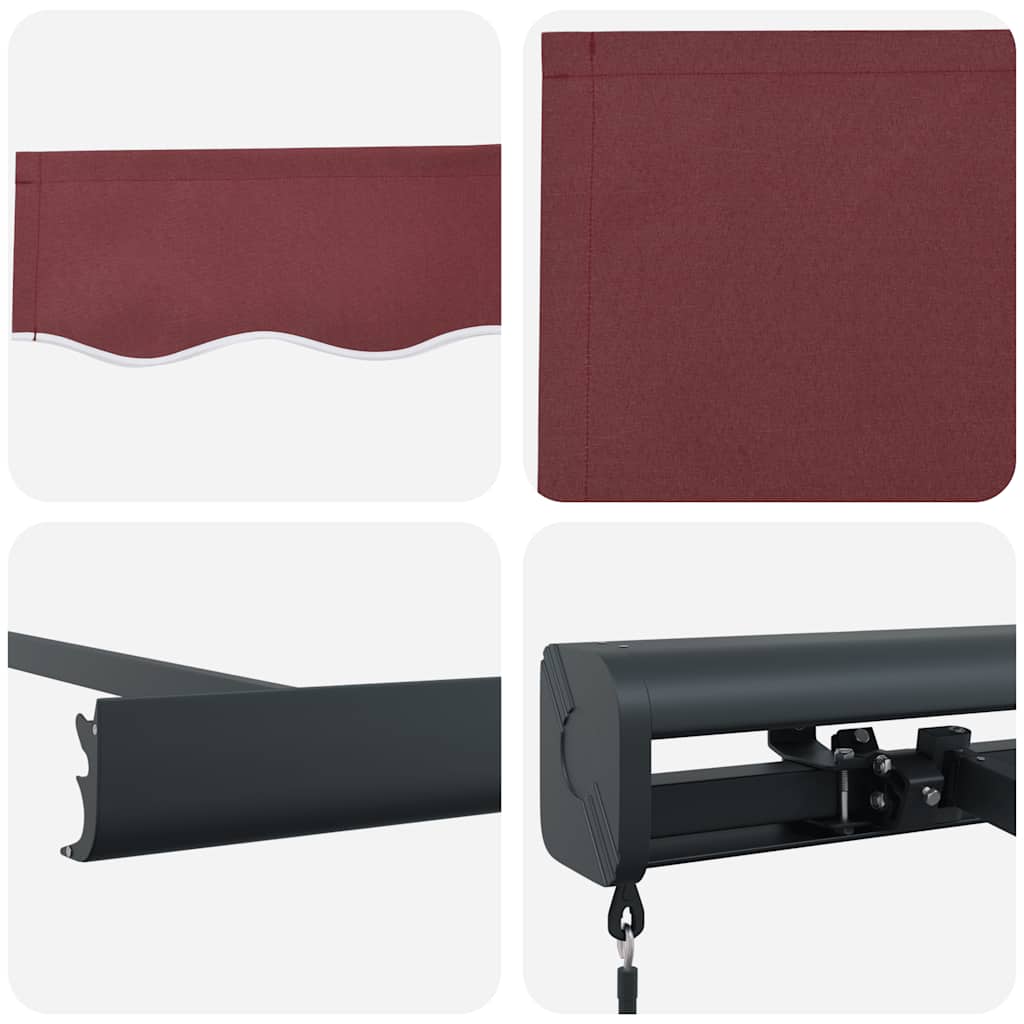 Tenda da Sole Retrattile Manuale Bordò 450x300 cm | homemem39