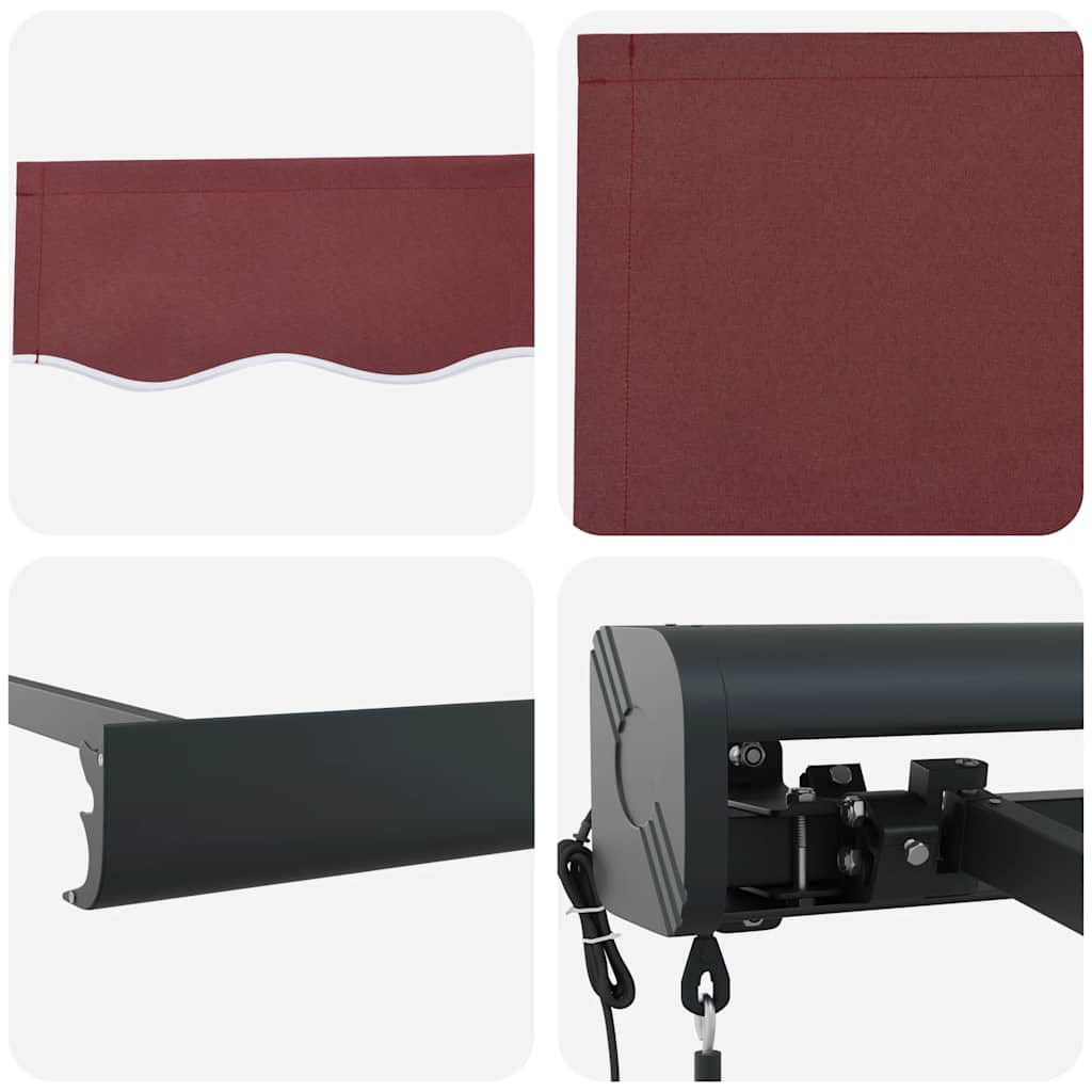 Tenda retrattile Bordeaux con Cornice Antracite 450 × 300 cm