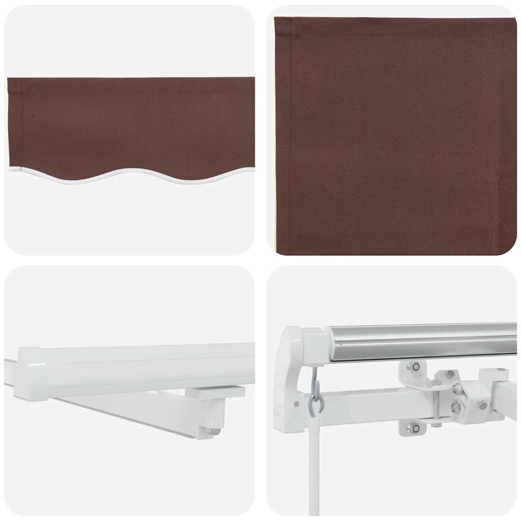 Tenda Retrattile Manuale con LED 300x250cm Marrone | homemem39