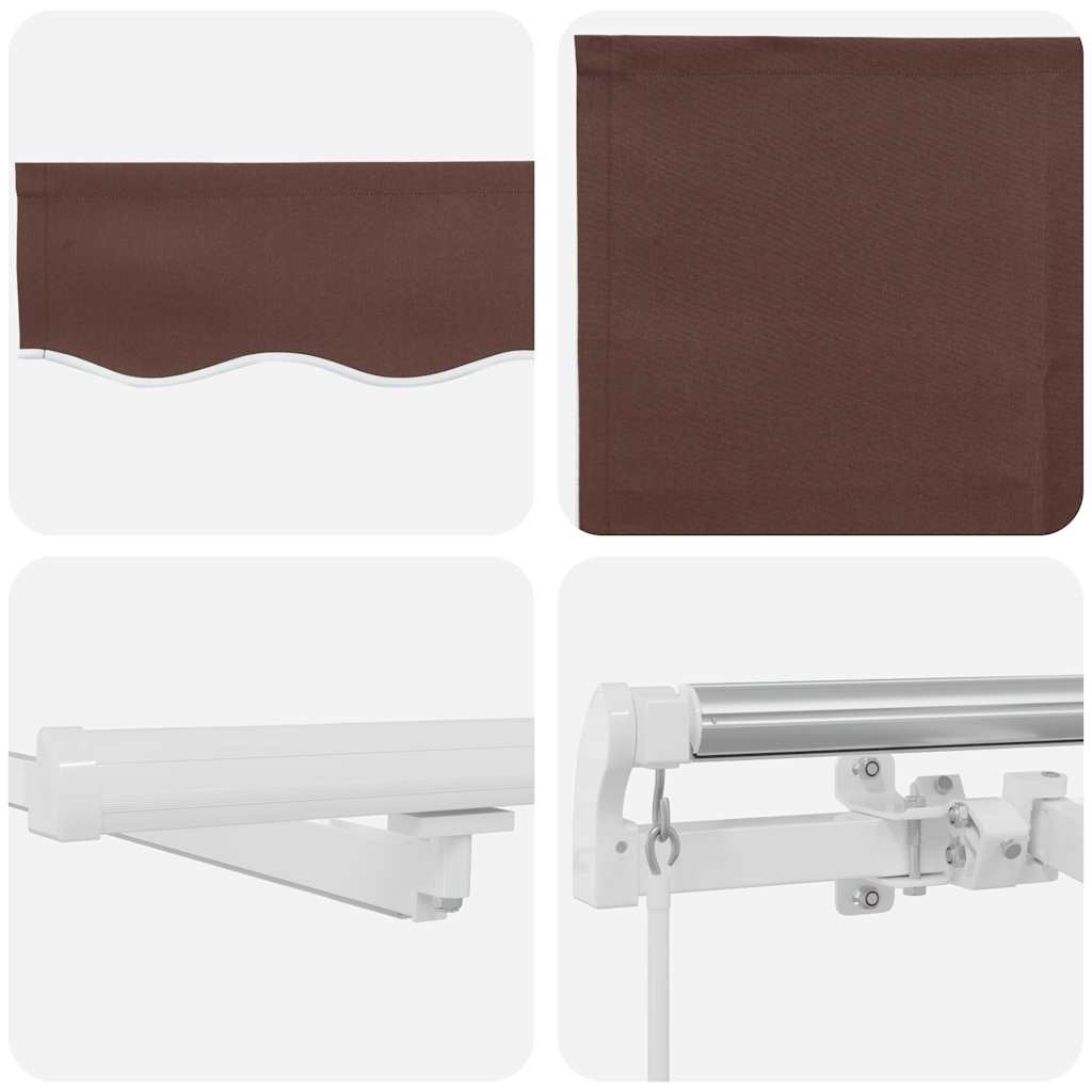 Tenda da Sole Retrattile Manuale con LED Marrone 500x300 cm | homemem39