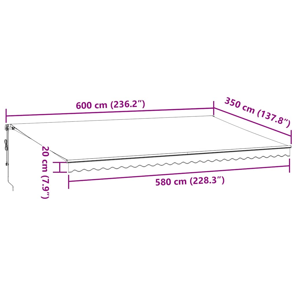 Tenda da Sole Retrattile Automatica Marrone 600x350 cm | homemem39