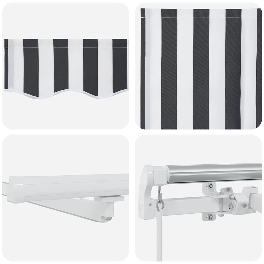 Tenda da Sole Retrattile Manuale con LED Antracite e Bianco | homemem39