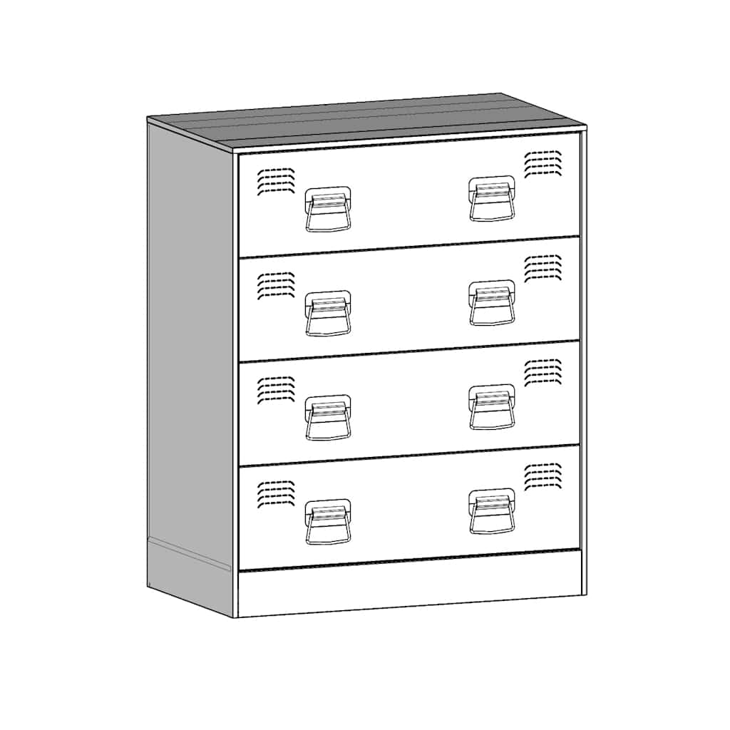 Credenza Nera 67x39x83 cm in Acciaio - homemem39