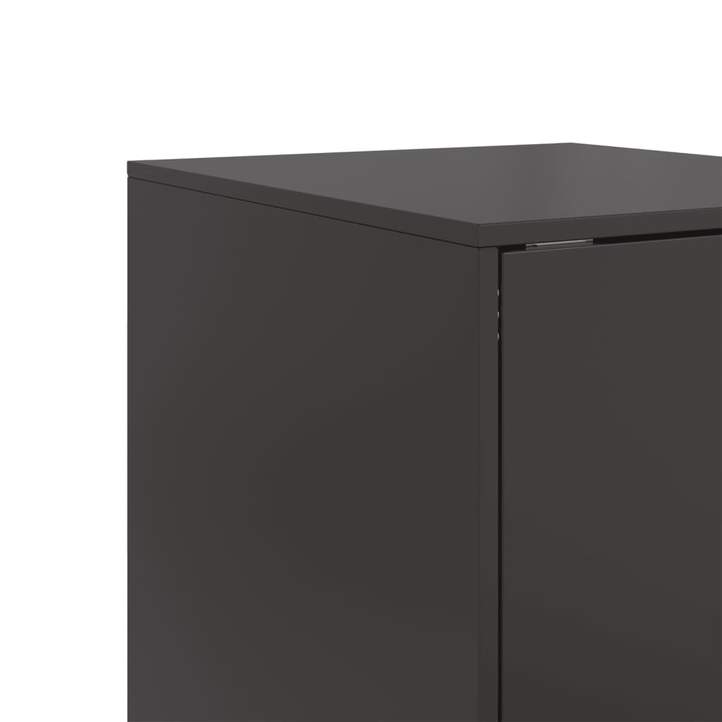 Credenza Nera 34,5x39x107 cm in Acciaio - homemem39