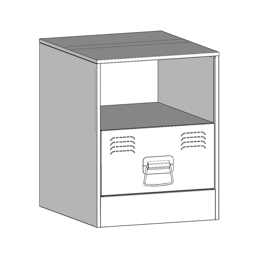 Comodini 2 pz Bianchi 34,5x39x44 cm in Acciaio | homemem39