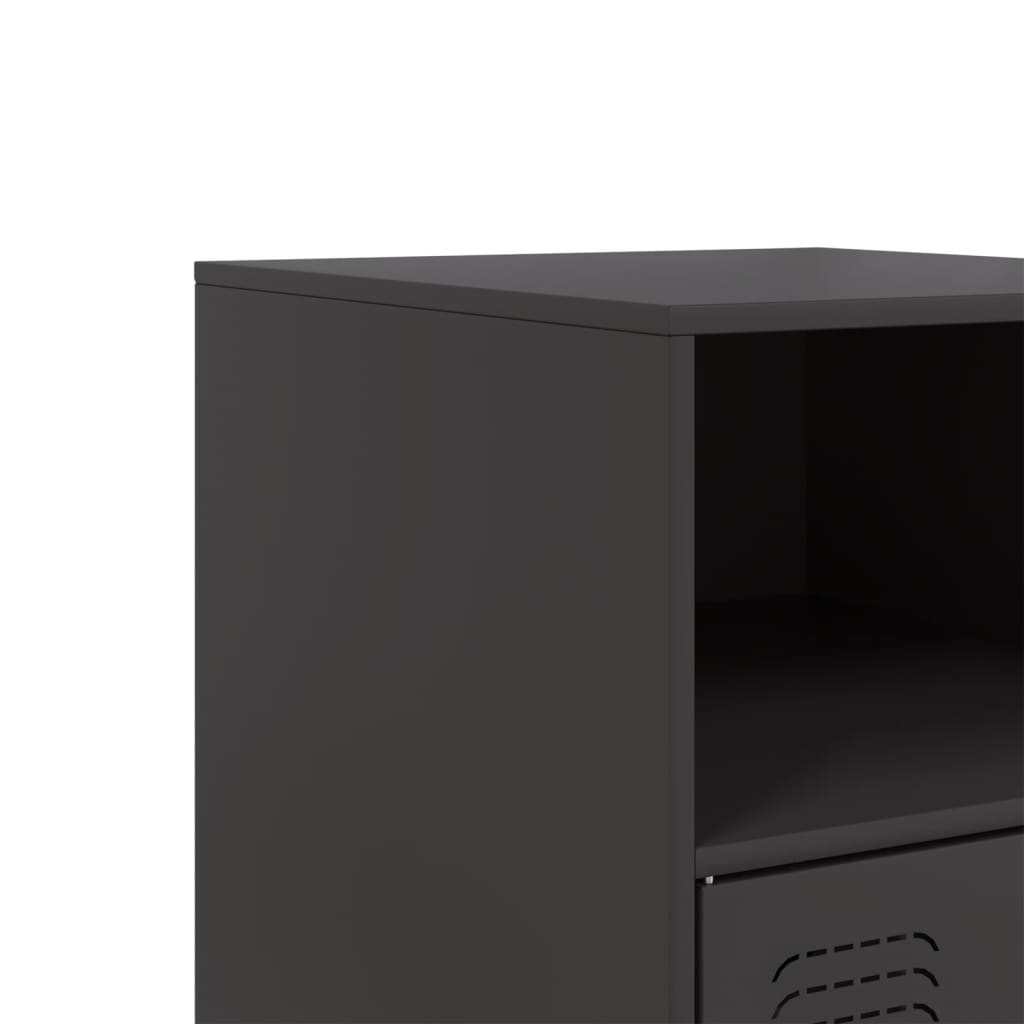 Comodino Nero 34,5x39x62 cm in Acciaio | homemem39
