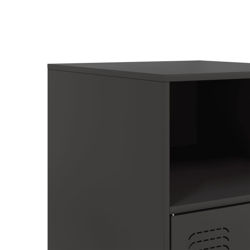 Comodini 2 pz Neri 34,5x39x62 cm in Acciaio | homemem39