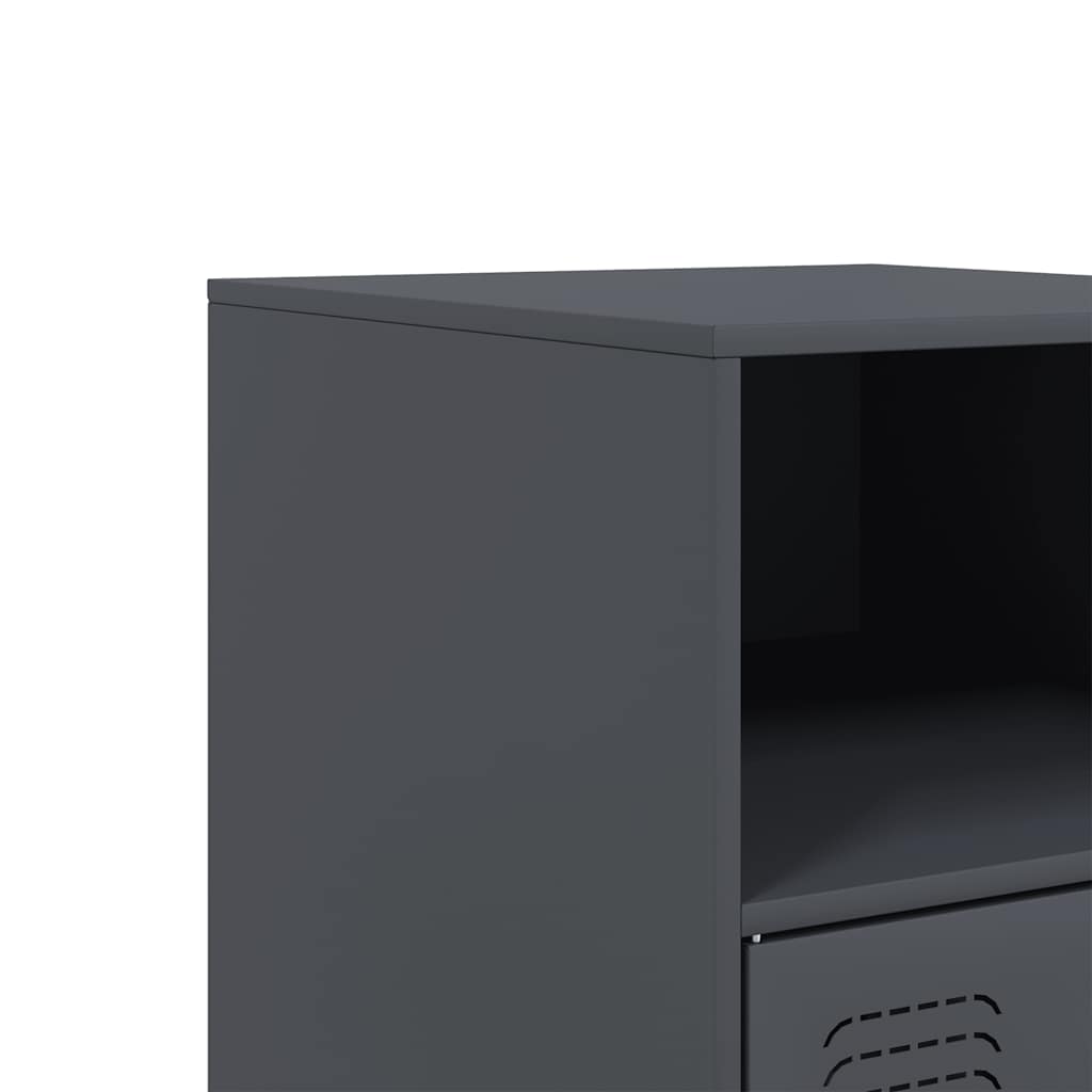 Comodino Antracite 34,5x39x62 cm in Acciaio | homemem39