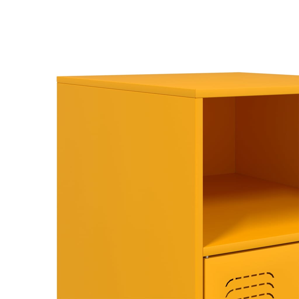 Comodini 2 pz Giallo Senape 34,5x39x62 cm in Acciaio | homemem39
