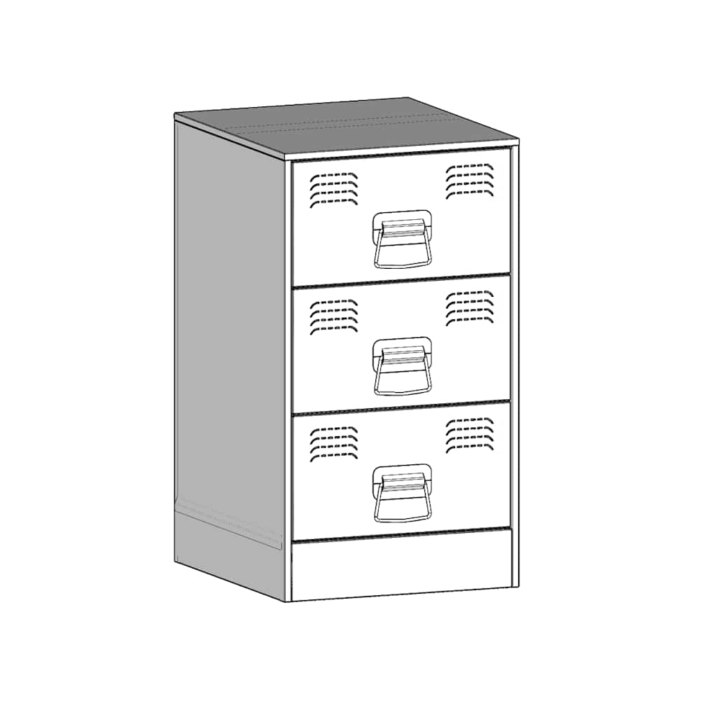 Comodini 2 pz Neri 34,5x39x62 cm in Acciaio | homemem39