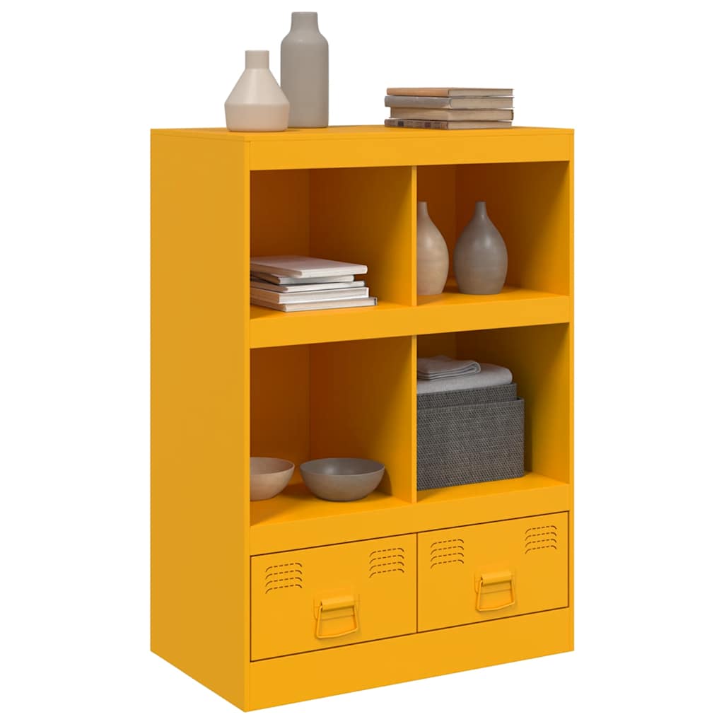 Credenza Giallo Senape 67x39x95 cm in Acciaio
