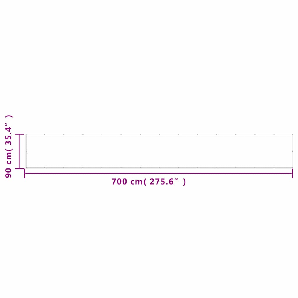 Paravento da Balcone Sabbia 90x700 cm 100% Poliestere Oxford