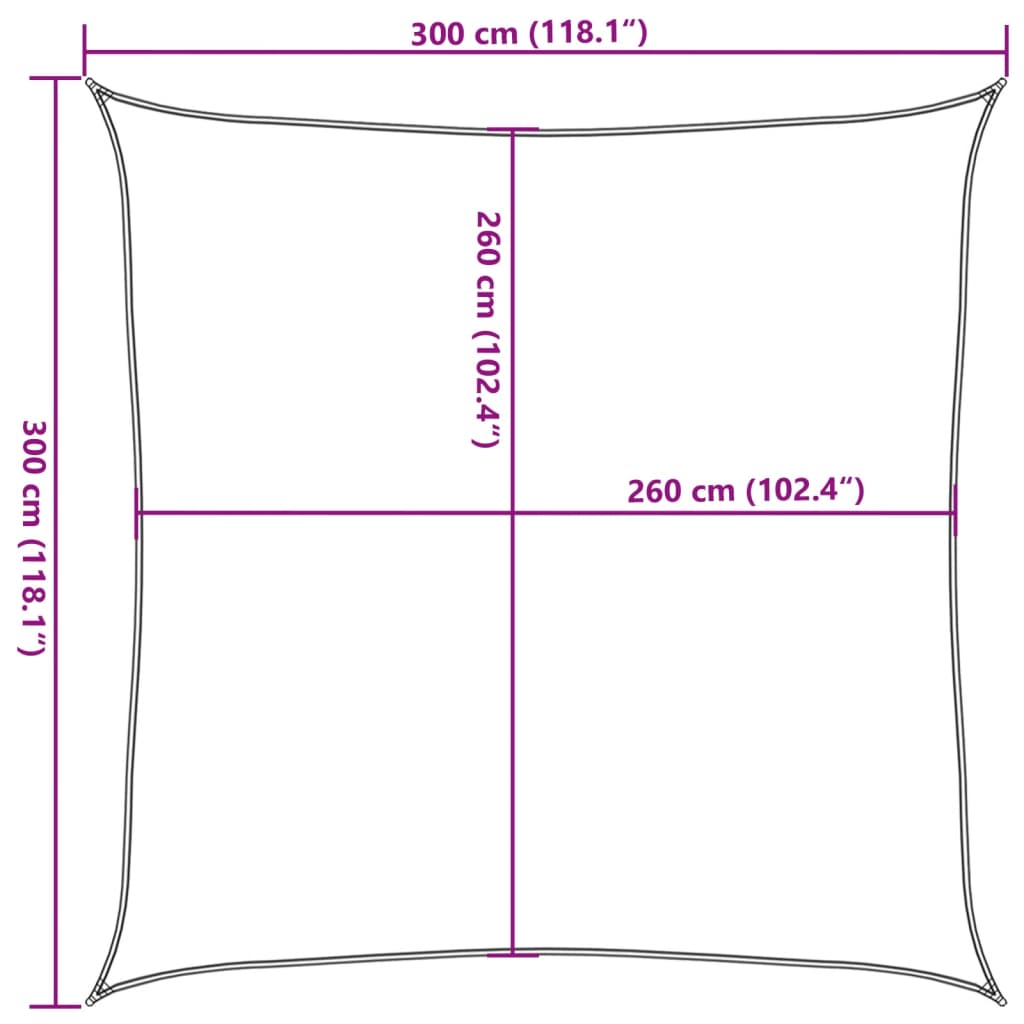 Vela Parasole Sabbia 3x3 m 100% Poliestere Oxford | homemem39