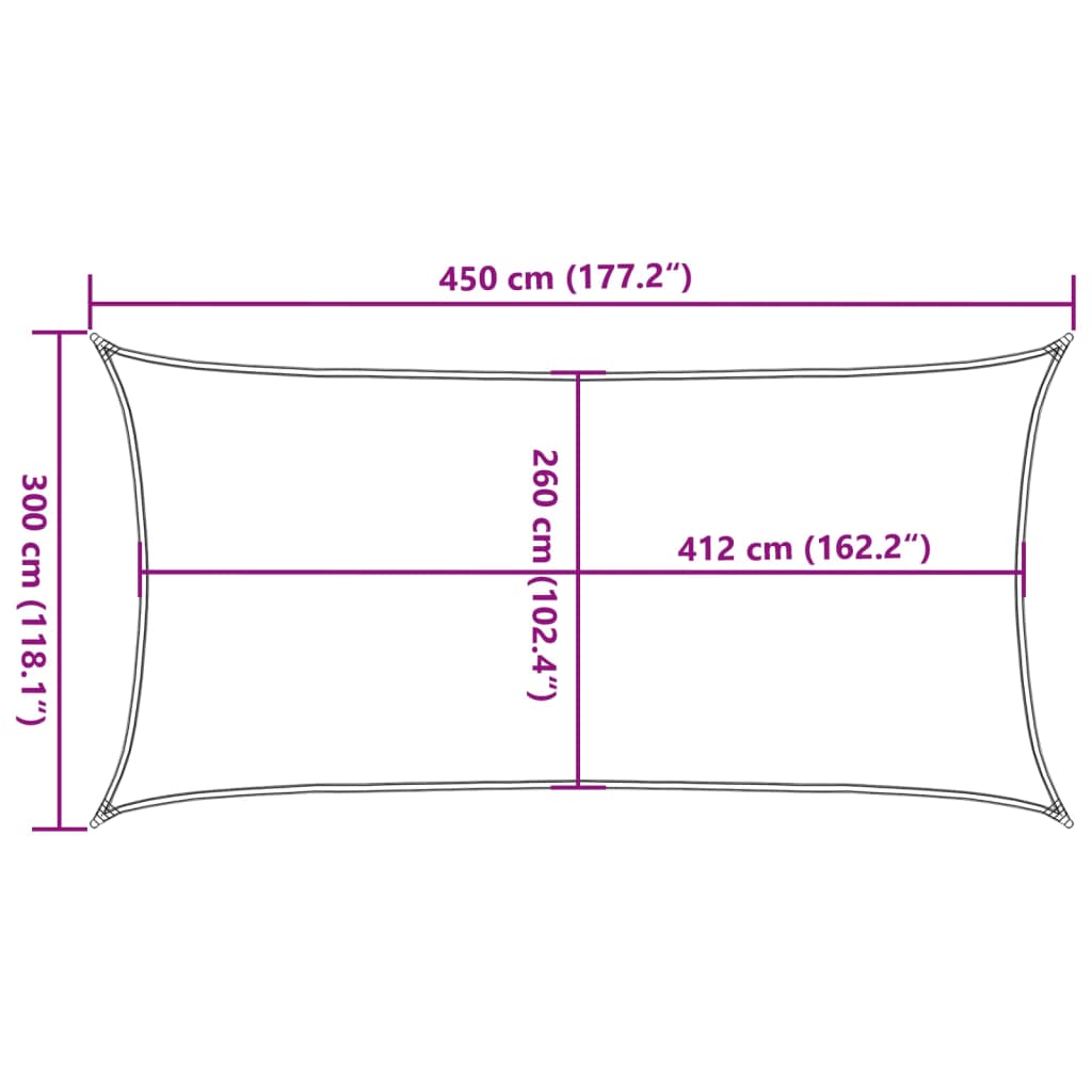 Vela Parasole Grigio Chiaro 4,5x3 m 100% Poliestere Oxford | homemem39