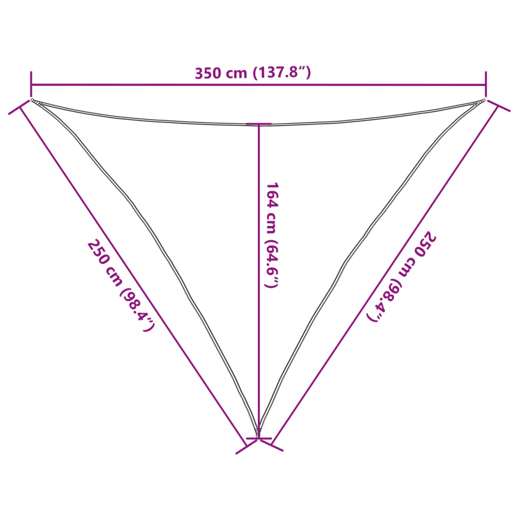 Vela Parasole Sabbia 2,5x2,5x3,5 m 100% Poliestere Oxford | homemem39