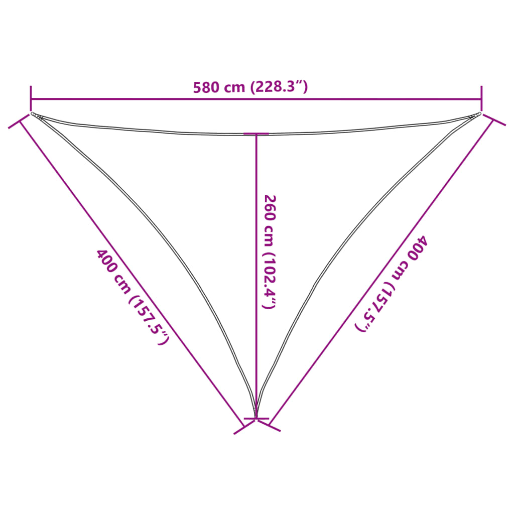 Vela Parasole Sabbia 4x4x5,8 m 100% Poliestere Oxford | homemem39