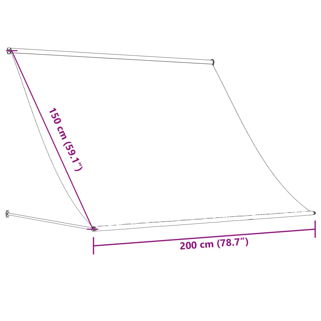 Tenda da Sole Retrattile Crema 200x150 cm in Tessuto e Acciaio | homemem39