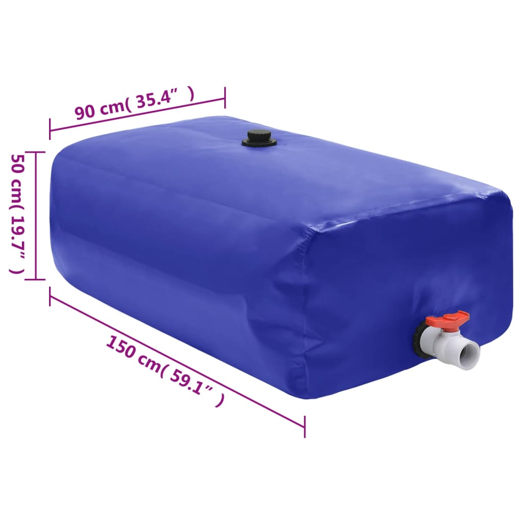 Serbatoio Acqua con Rubinetto Pieghevole 670 L in PVC | homemem39