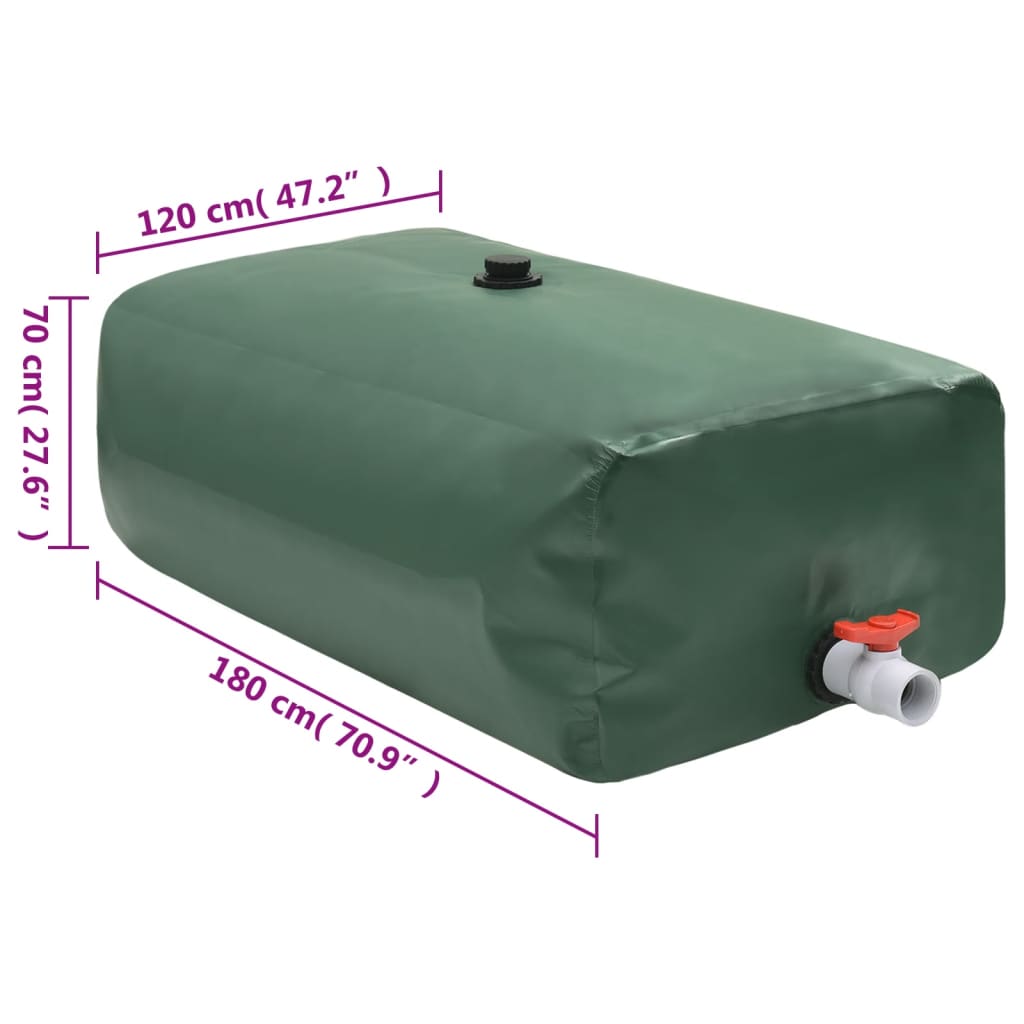 Serbatoio Acqua con Rubinetto Pieghevole 1500 L in PVC | homemem39