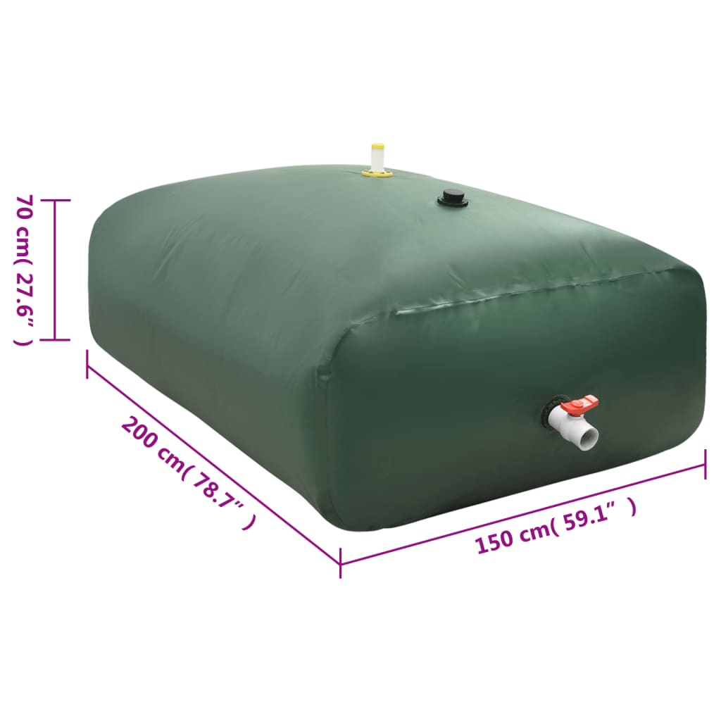 Serbatoio Acqua con Rubinetto Pieghevole 2100 L in PVC | homemem39