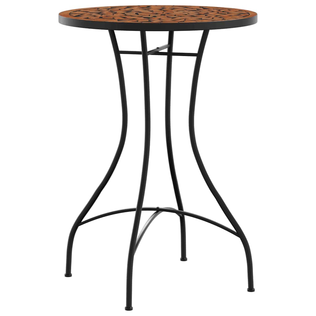 Set da Bistrot con Mosaico Terracotta e Ferro e Ceramica
