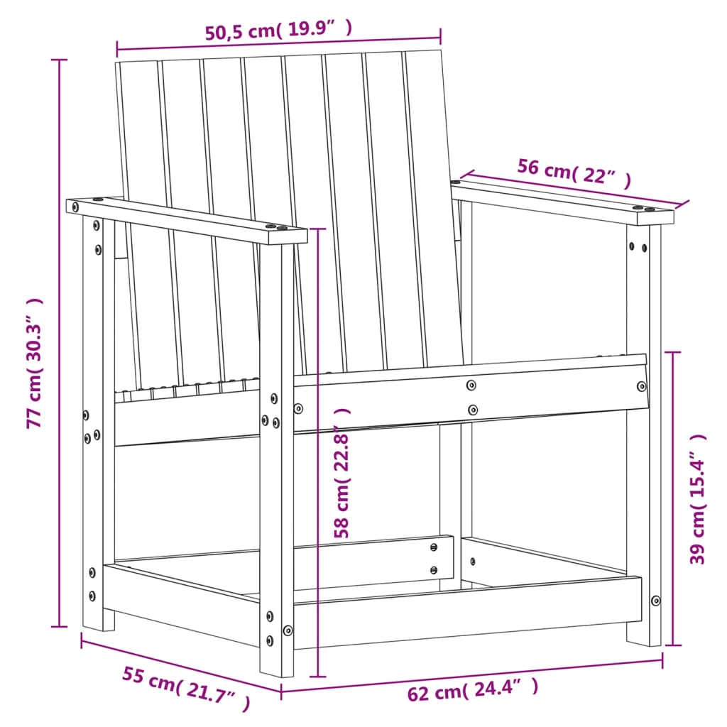 Sedia da Giardino Marrone Cera 62x56x77 cm Legno Massello Pino | homemem39