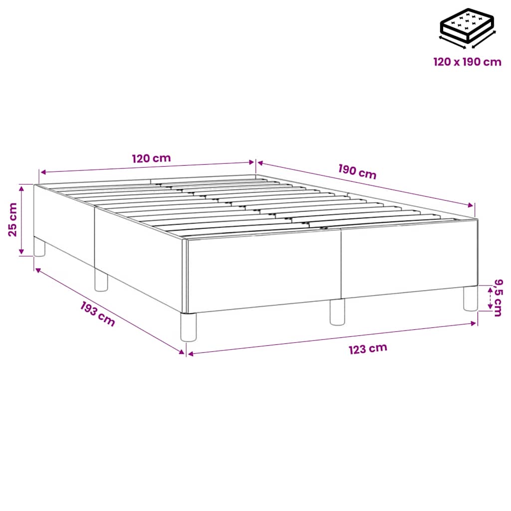 Giroletto senza Materasso Blu Scuro 120x190 cm Velluto
