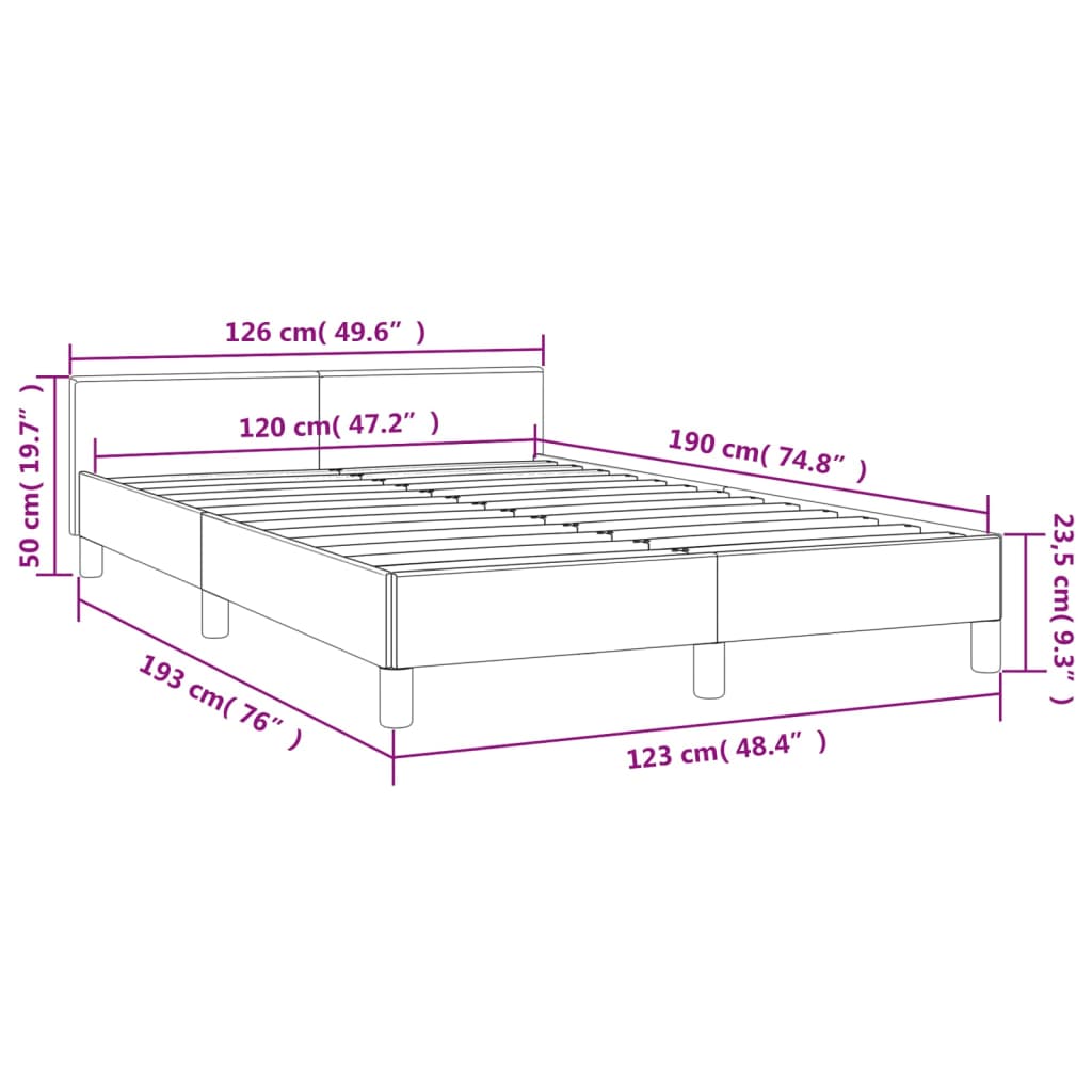 Giroletto senza Materasso Cappuccino 120x190 cm in Similpelle