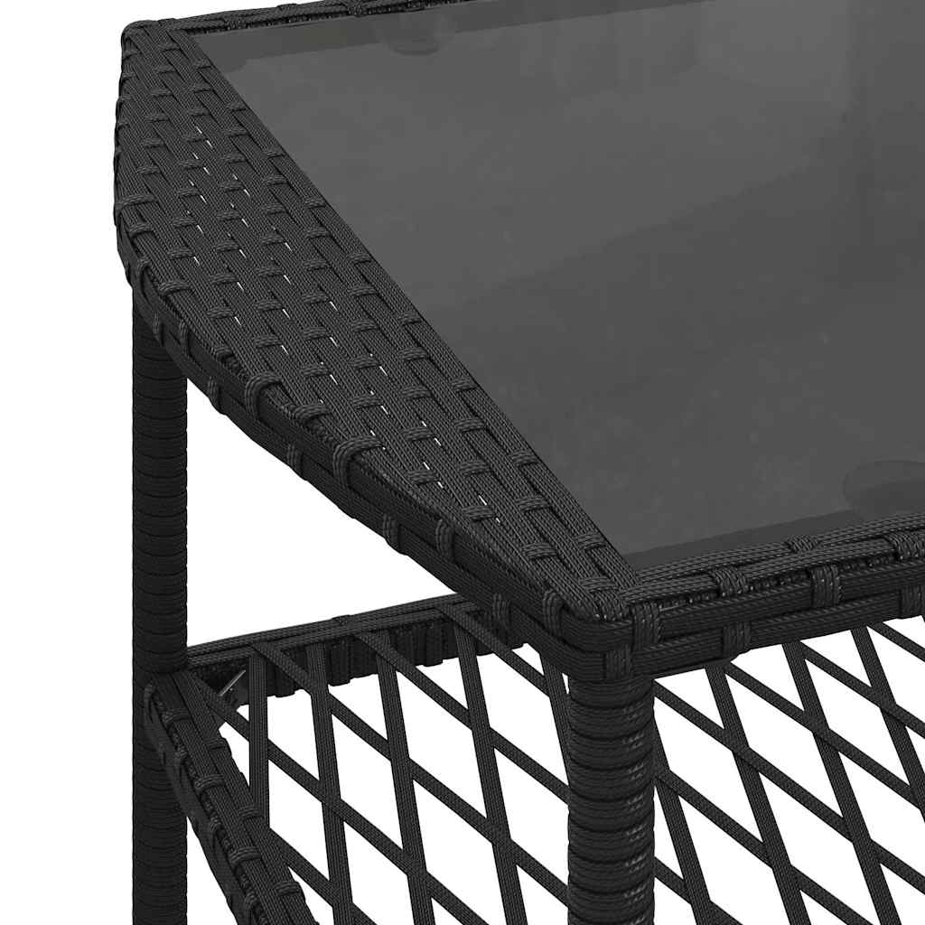 Set Divani da Giardino 4 pz con Cuscini Nero in Polyrattan