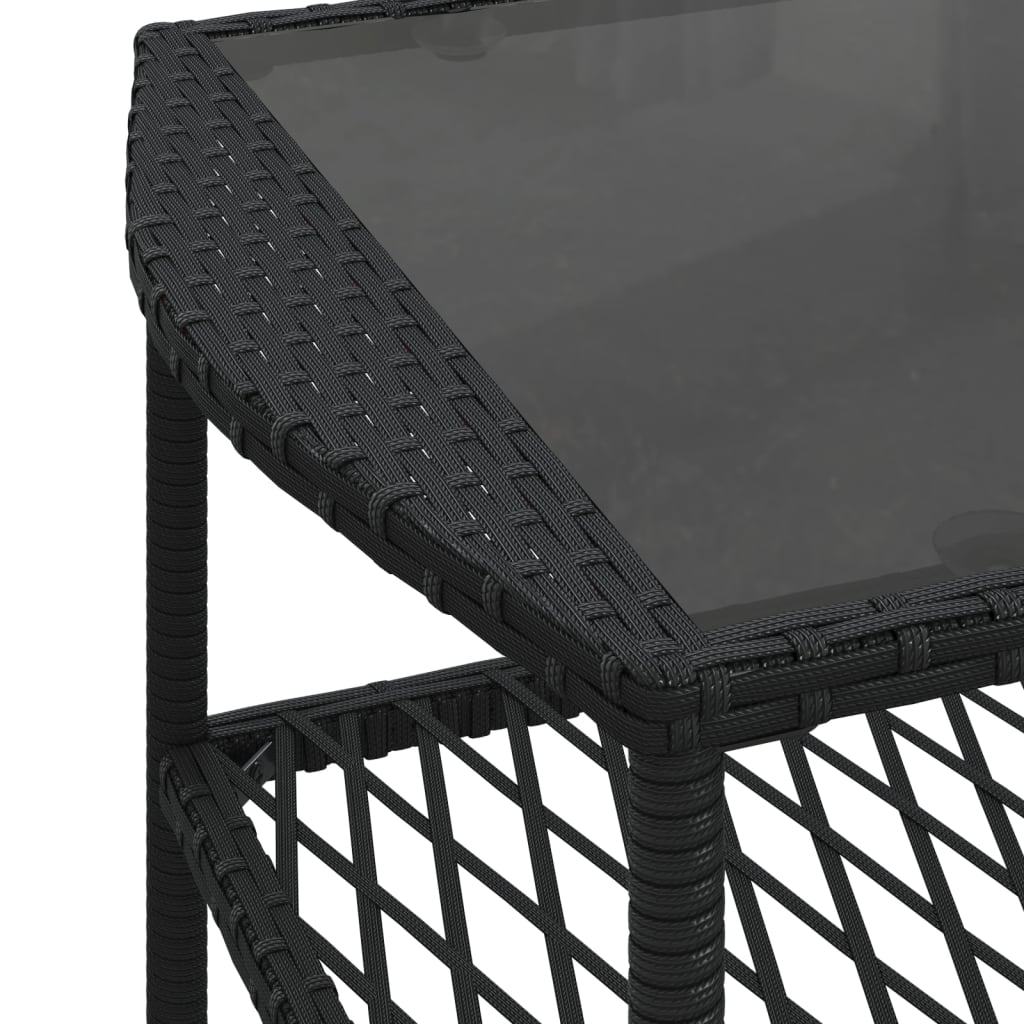 Set Divani da Giardino 4 pz con Cuscini Nero in Polyrattan