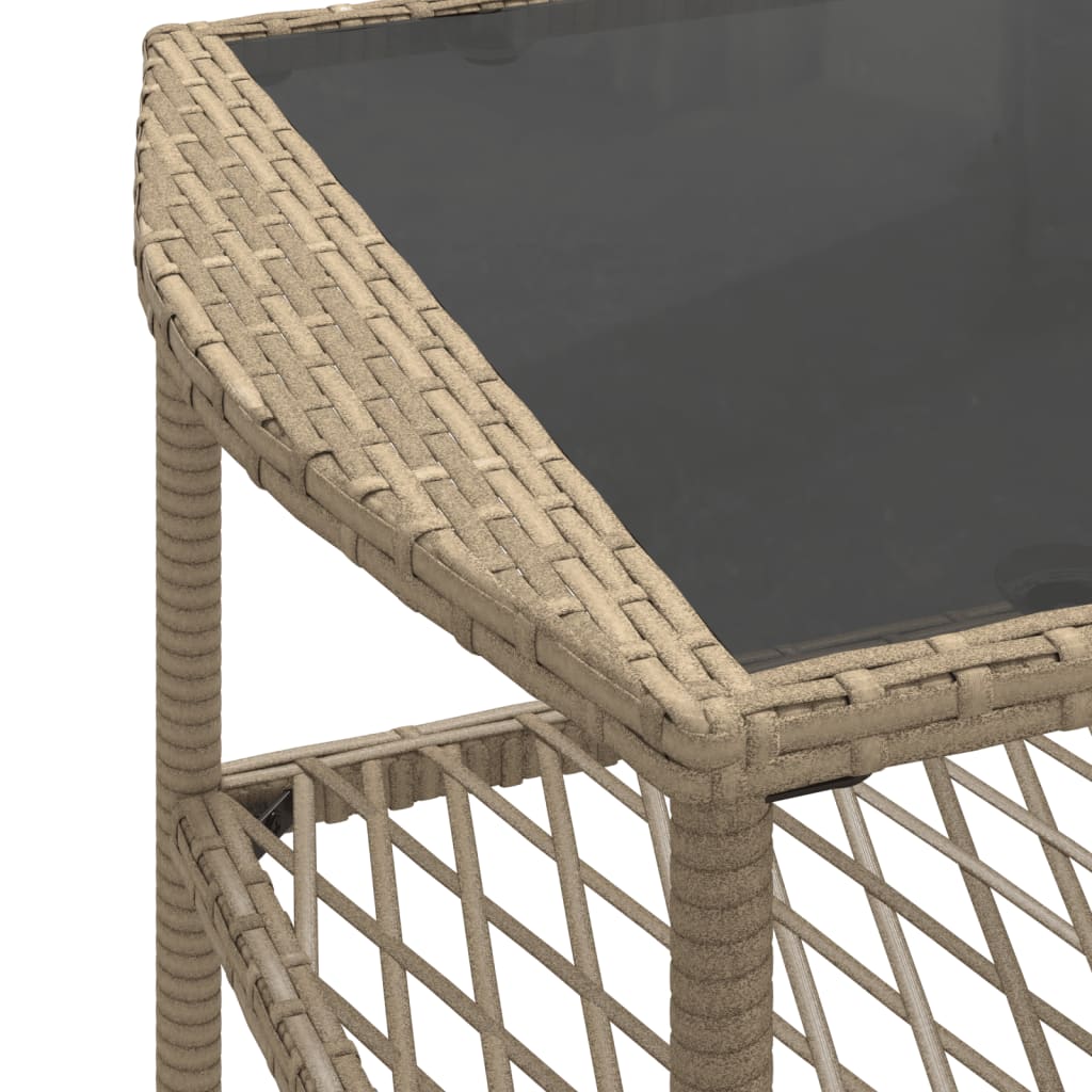 Set Divano da Giardino 4 pz con Cuscini Beige in Polyrattan