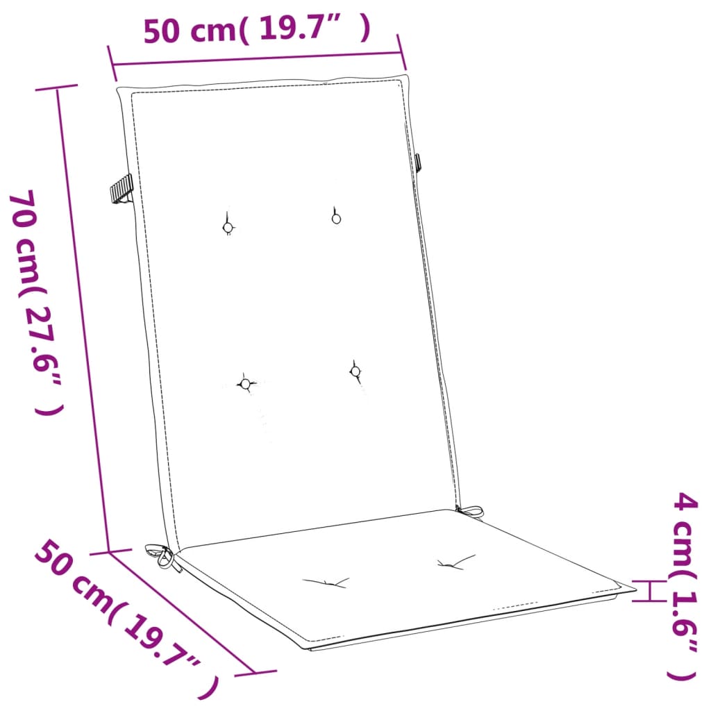 Cuscini Sedia Schiena Alta 2 Rosso Vino Mélange 120x50x4 cm | homemem39