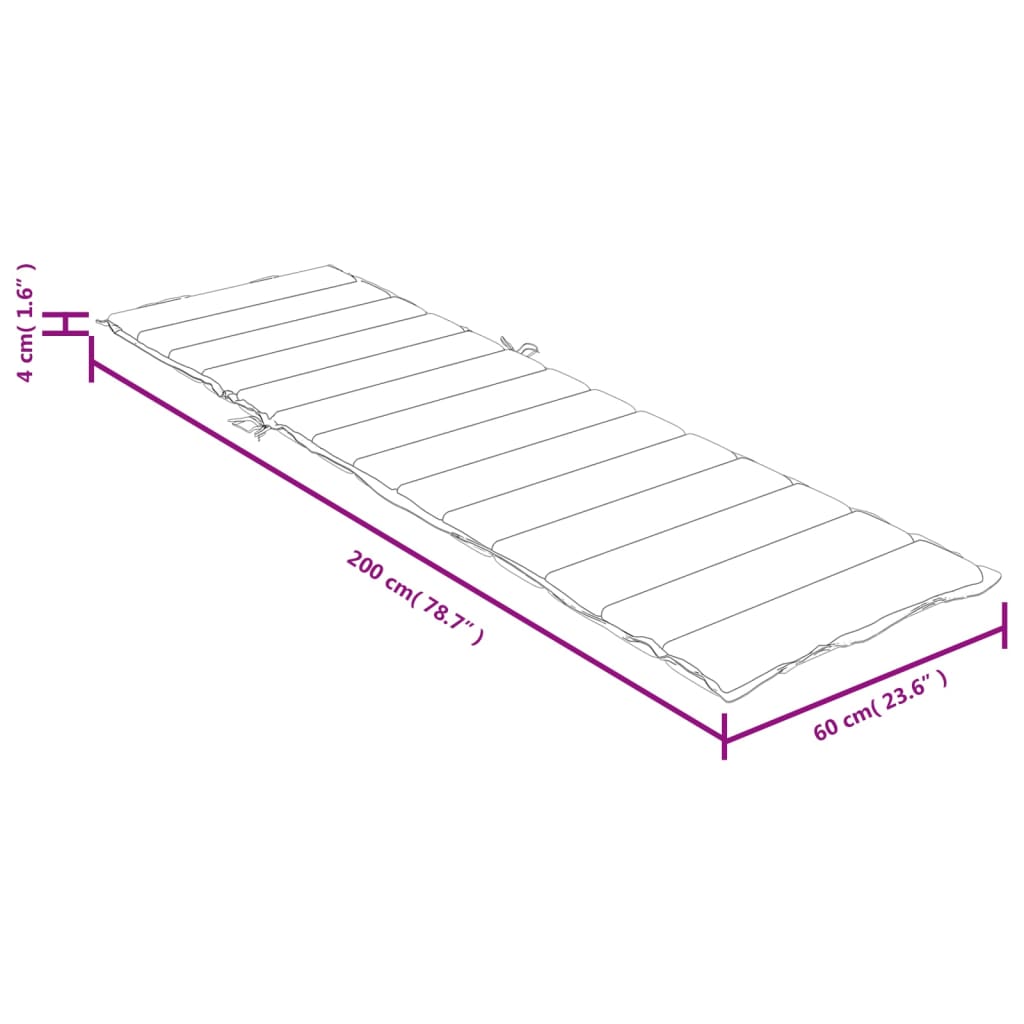Cuscino per Lettino Prendisole Blu Mélange 200x60x4 cm Tessuto | homemem39