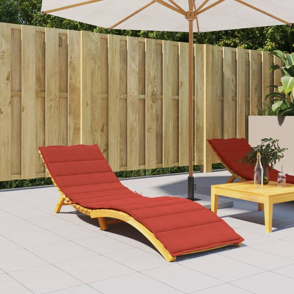 Cuscino per Lettino Prendisole Rosso Mélange 200x70x4cm Tessuto | homemem39
