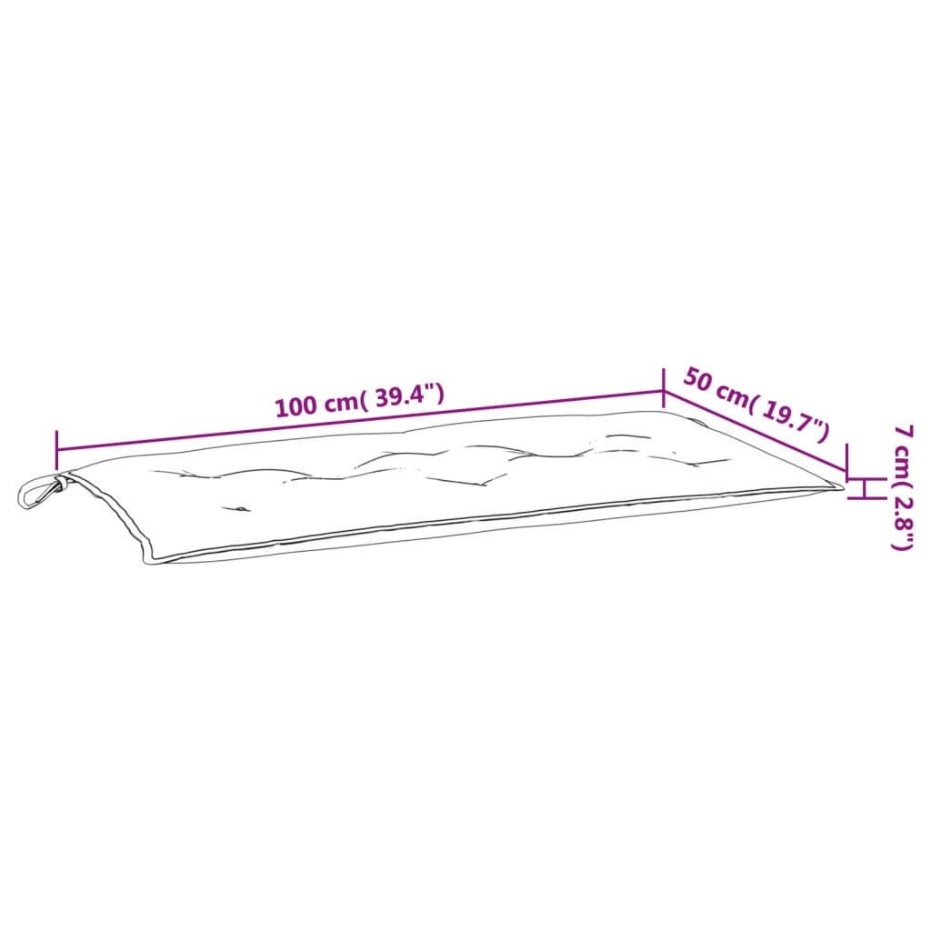 Cuscini Panca Giardino 2pz Crema Mélange 100x50x7cm Tessuto | homemem39