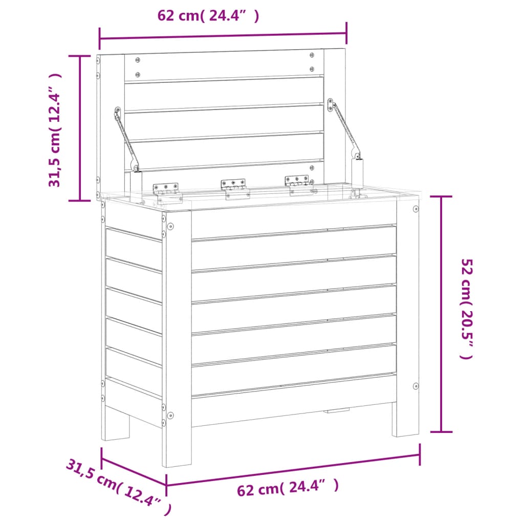 Poggiapiedi da Giardino 62x31,5x52 cm Legno Impregnato di Pino | homemem39
