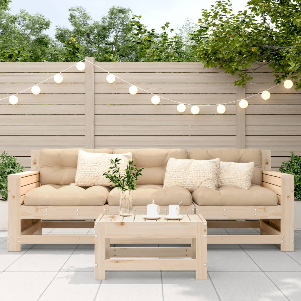 Poggiapiedi da Giardino 62x30x32 cm in Legno Massello di Pino | homemem39
