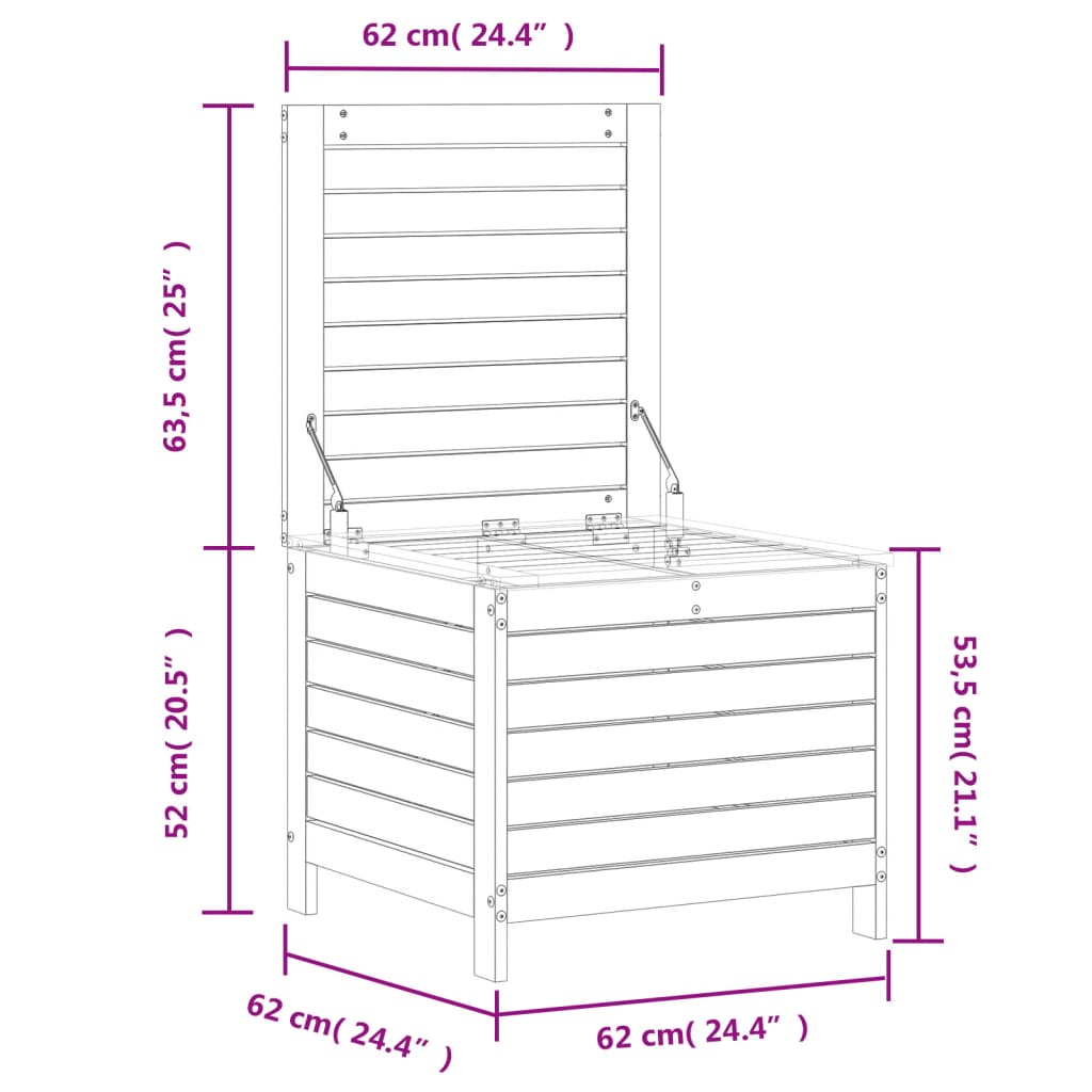 Poggiapiedi da Giardino 62x63,5x53,5cm Legno Impregnato di Pino | homemem39