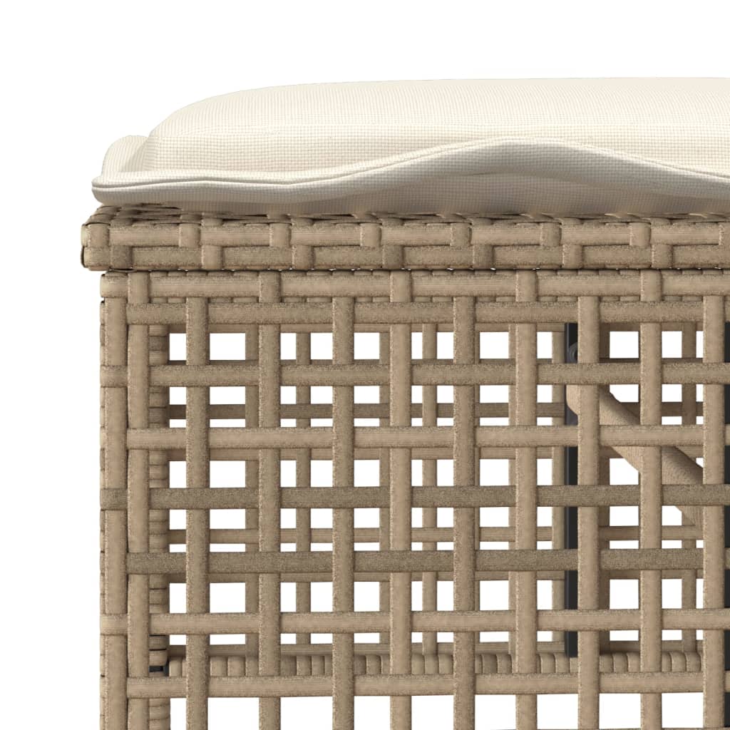 Set Divano da Giardino 4 pz con Cuscini Beige Polyrattan Vetro | homemem39