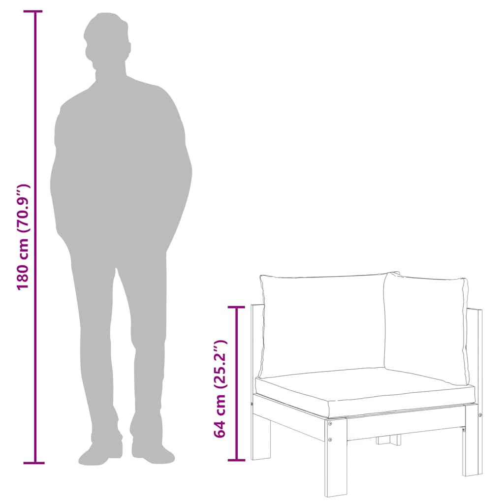 Set Divani da Giardino 2pz con Cuscini Legno Massello di Acacia - homemem39