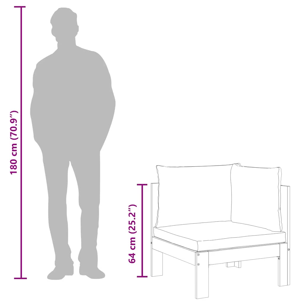 Set Divani da Giardino 2pz con Cuscini Legno Massello di Acacia - homemem39