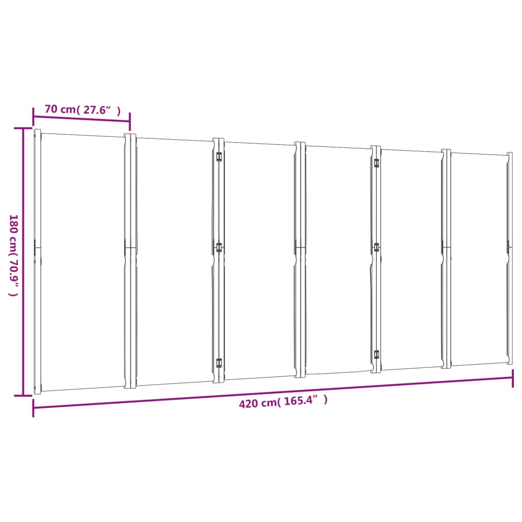 Divisorio a 6 Pannelli Tortora 420x180 cm | homemem39