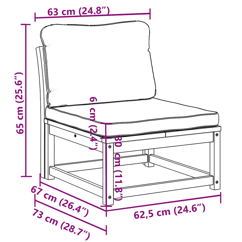 Divano da Giardino con Cuscini in Legno Massello Acacia | homemem39