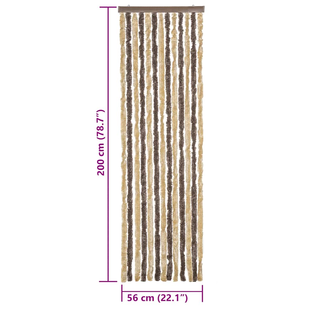 Tenda Antimosche Marrone Scuro e Beige 56x200 cm in Ciniglia | homemem39