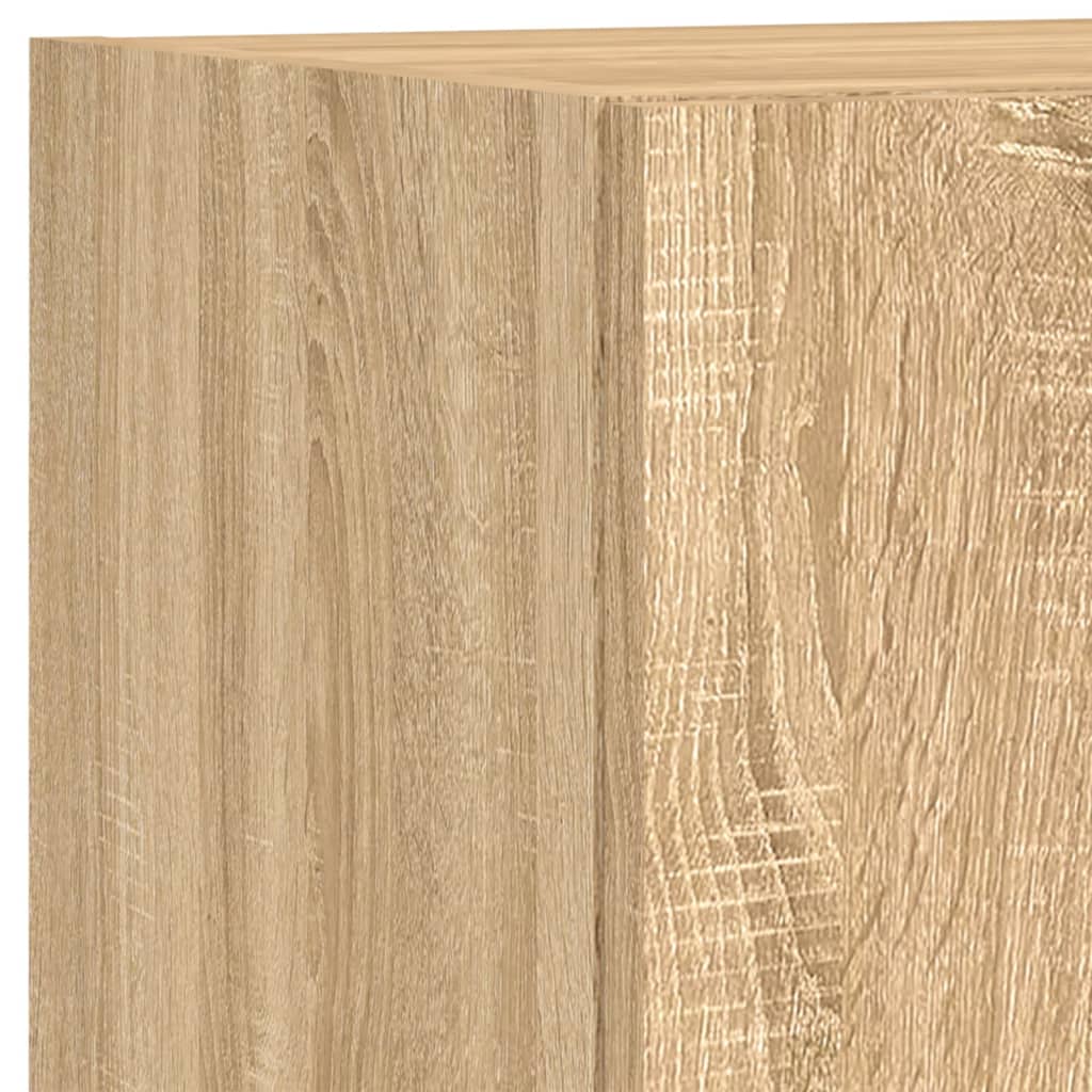 Mobili TV a Muro 4pz con Luci LED Rovere Sonoma | homemem39