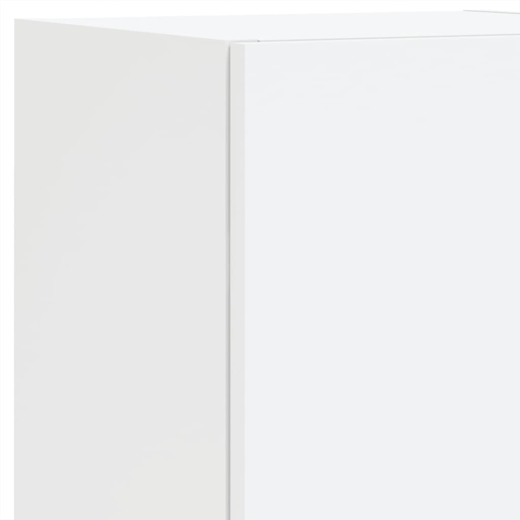 Mobili TV a Muro con LED 4pz Bianchi in Legno Multistrato | homemem39