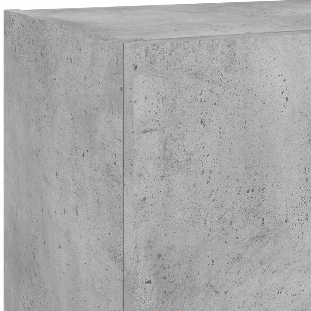 Mobili TV a Muro con LED 4pz Grigio Cemento Legno Multistrato