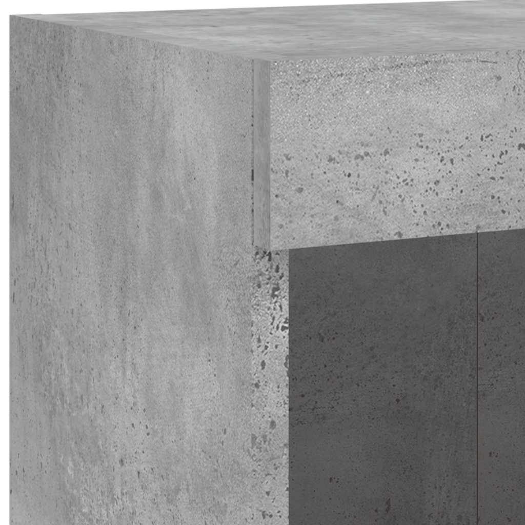 Mobili TV a Muro con LED 5pz Grigio Cemento Legno Multistrato | homemem39