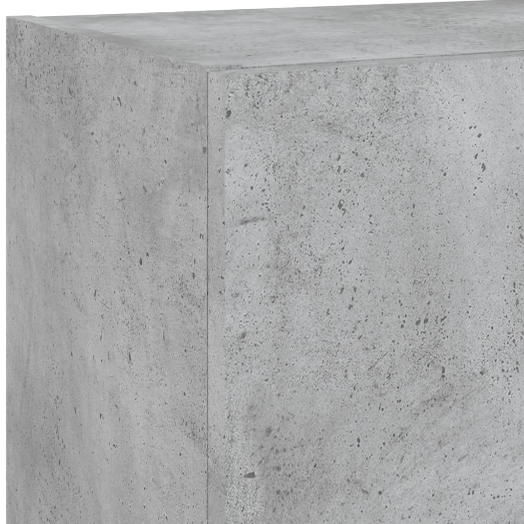 Mobili TV a Muro con LED 5pz Grigio Cemento Legno Multistrato | homemem39